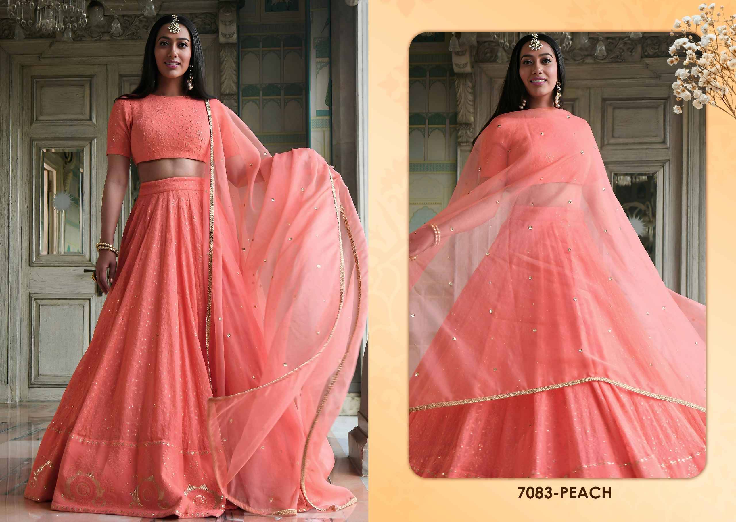 VOL-34 By ZEEL COTHING 7079 SERIES  Designer Beautiful Collection Occasional Wear & Party Wear Georgette Lehengas At Wholesale Price
